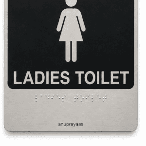 Braille Sign in SS Toilet