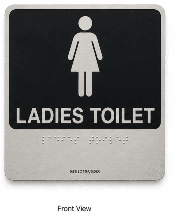 Braille Sign in SS Toilet