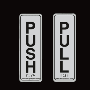 SS Push Pull Braille Sign for doors