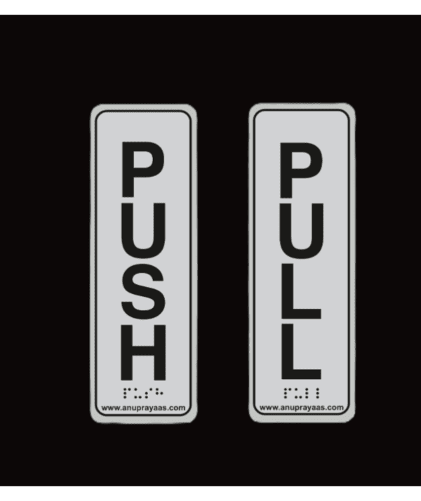SS Push Pull Braille Sign for doors