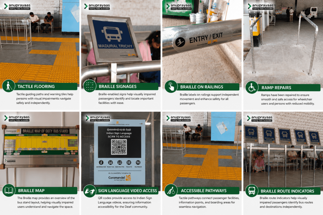 Ooty Bus Stand Sets New Benchmark for Accessibility with Braille Maps and Tactile Flooring