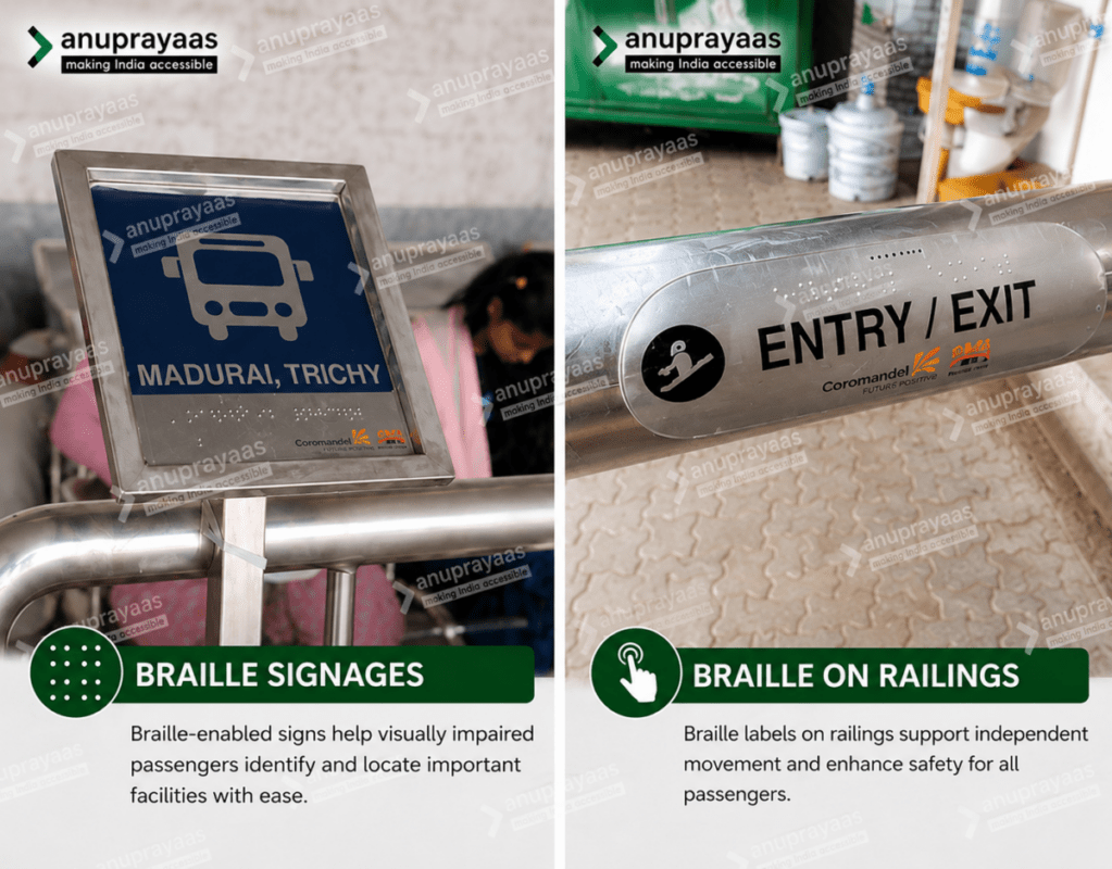 Braille Signs at ooty bus stand tamilnadu india