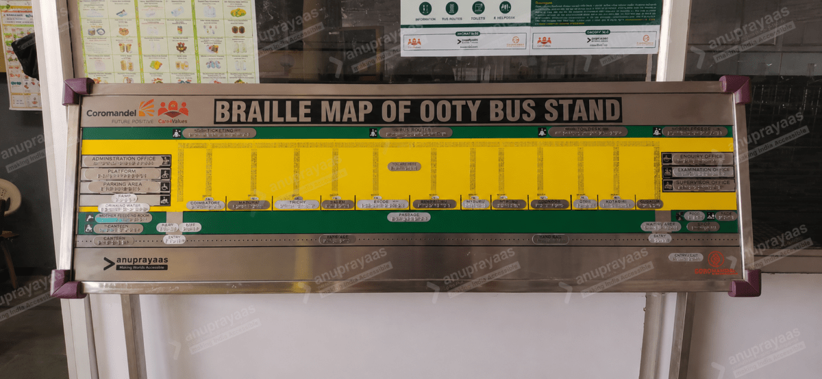 OOTY Bus Stand Braille Map