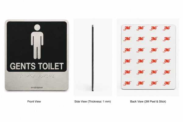 gents toilet ss braille sign