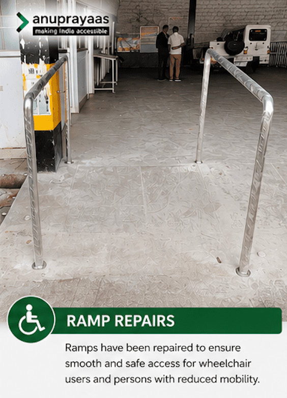ramp and railings at ooty bus stand